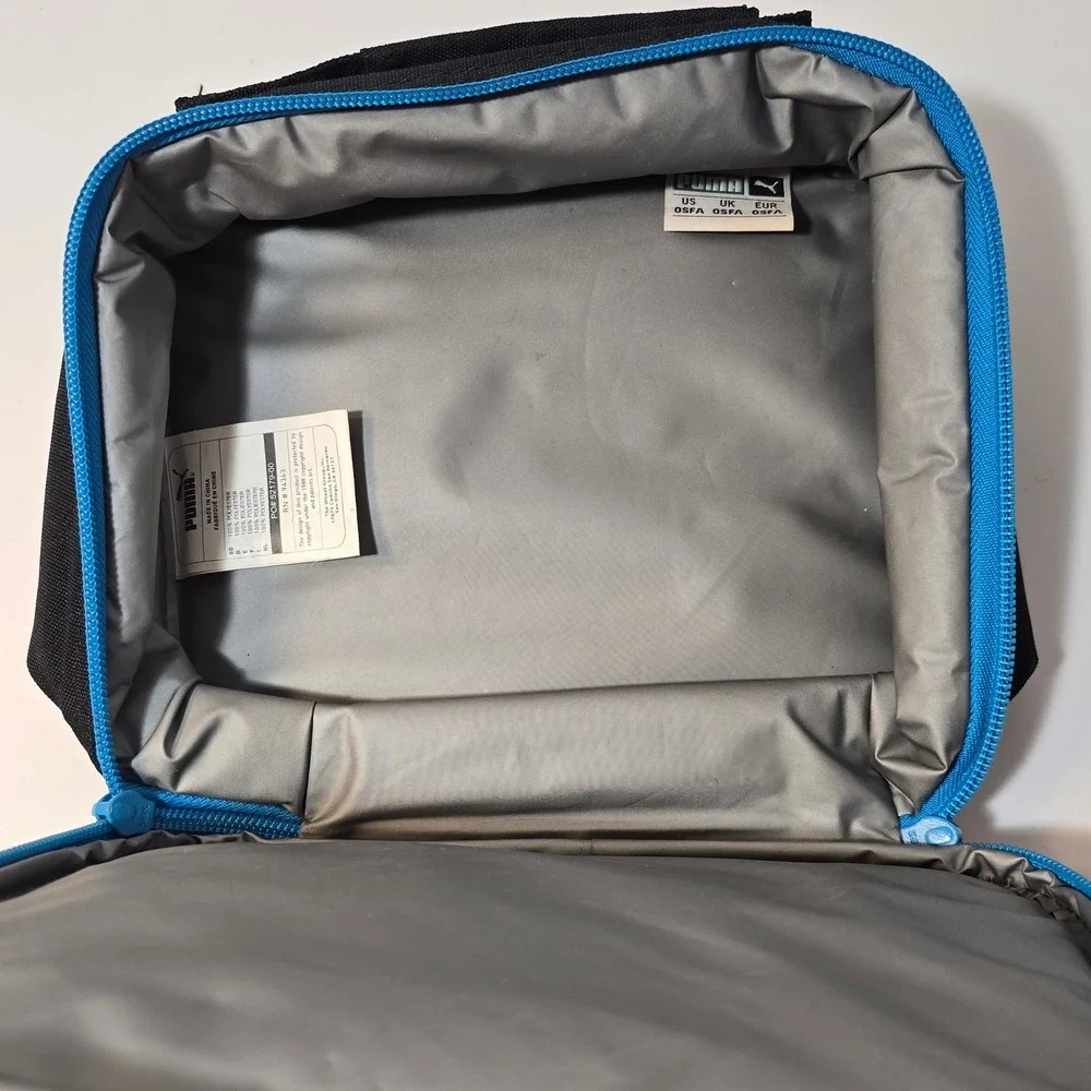 Puma Backpack and Lunch Bag Set Blue Black Kids School Travel